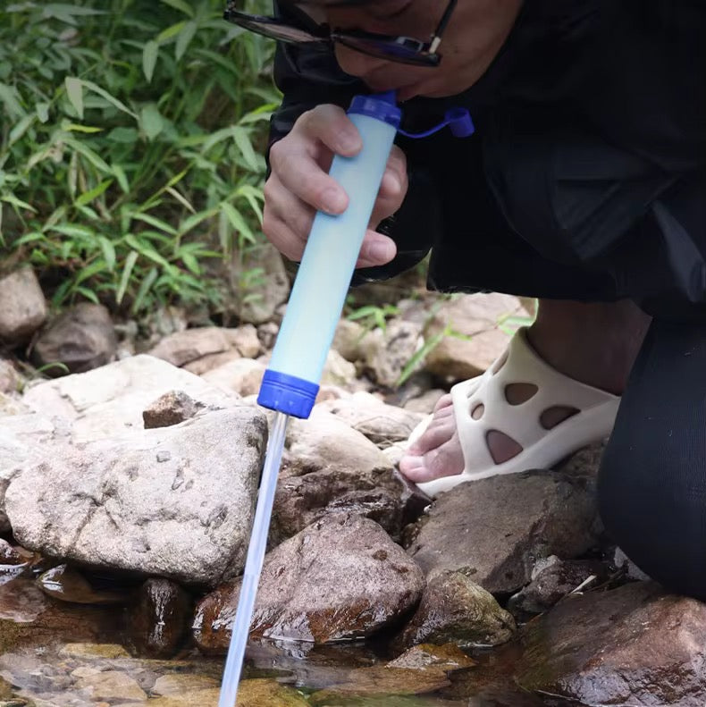 Filtre à eau naturel compact sans BPA, paille filtrante pour trekking outdoor camping et autre